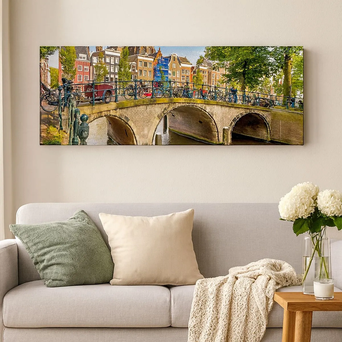 Canvas picture - Spring over the Canal - 100x40 cm