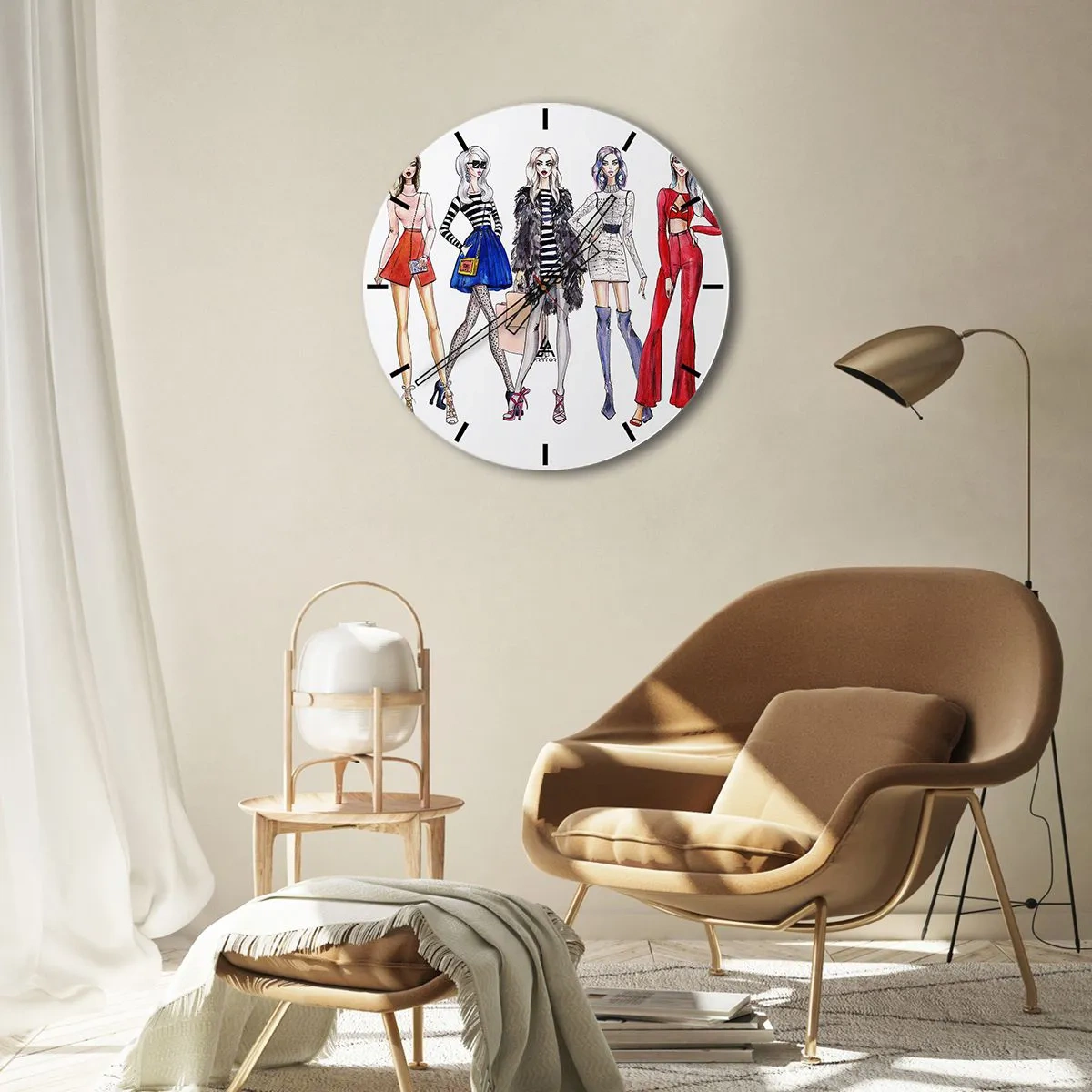 Wall clock - Clock on glass - Every Week Fashion Week - 40x40 cm