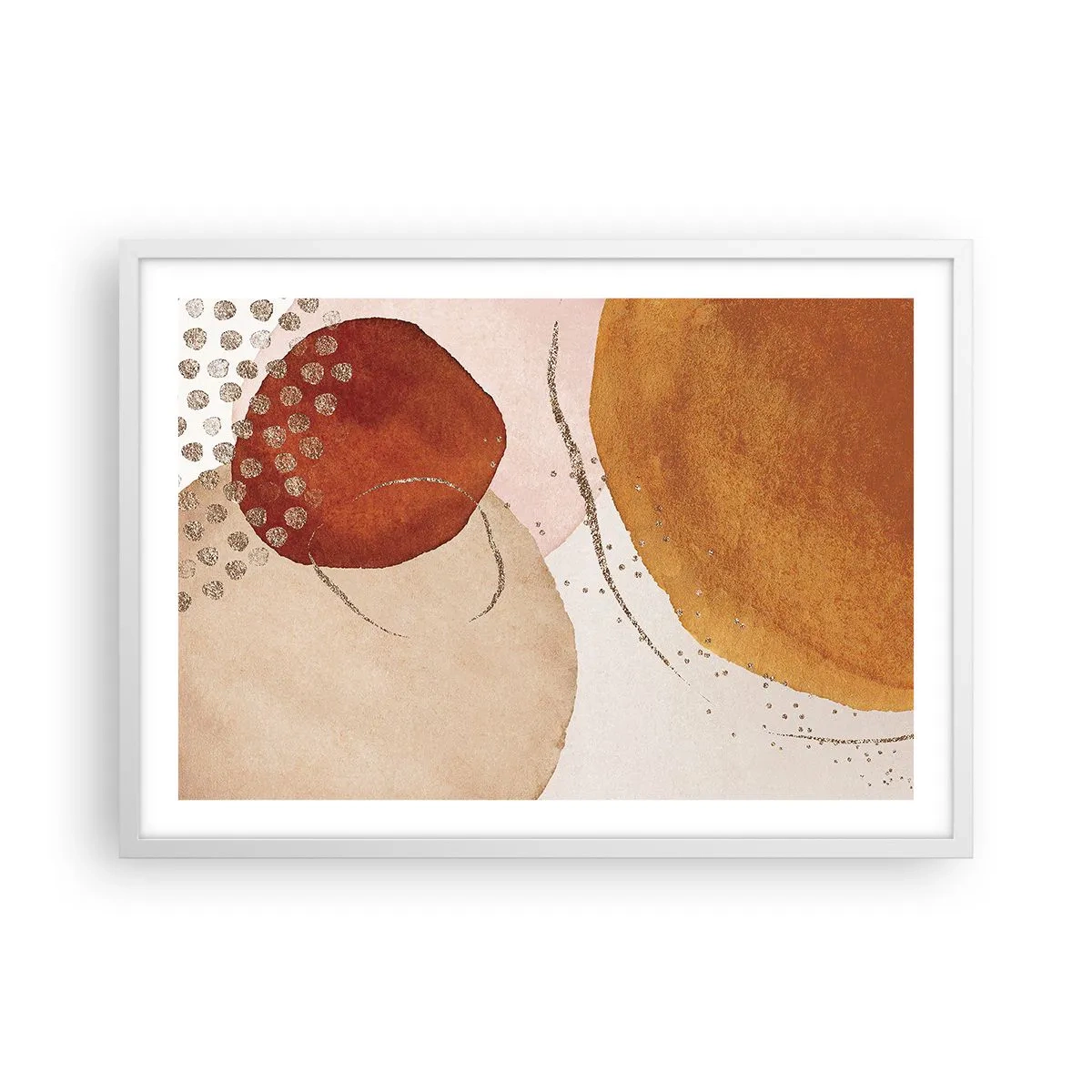 Poster in white frmae - Roundness and Movement - 70x50 cm