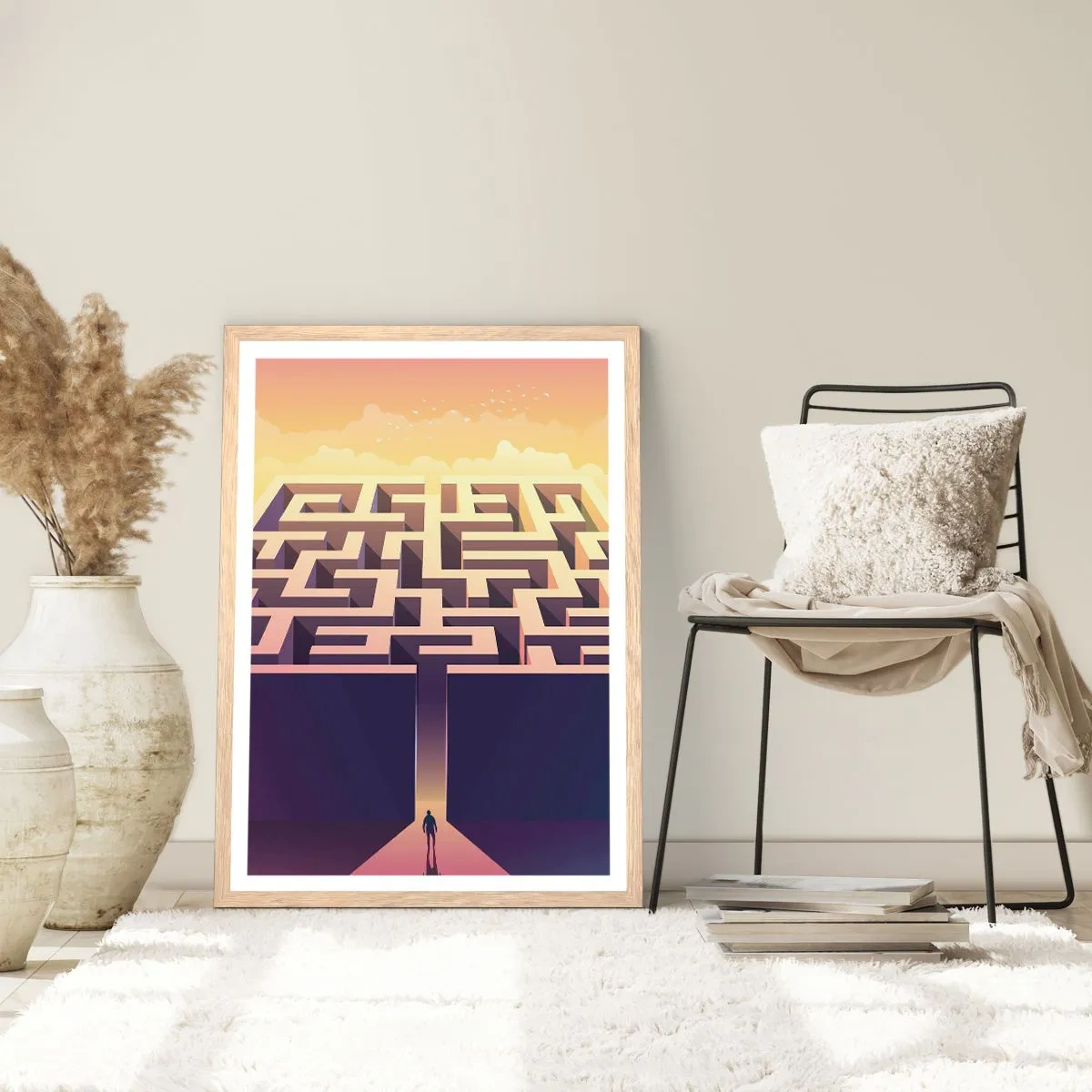Poster in light oak frame - Decision Time - 61x91 cm