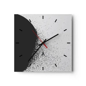 Wall clock - Clock on glass - Movement of Particles - 40x40 cm