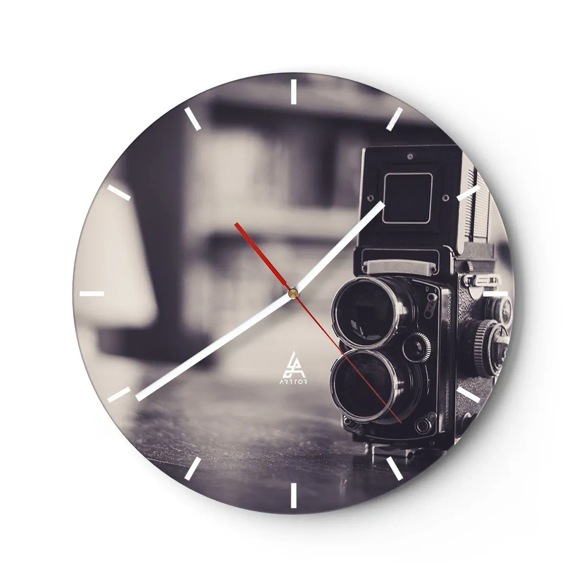 Wall clock - Clock on glass - Magic of the Old Photograph - 40x40 cm