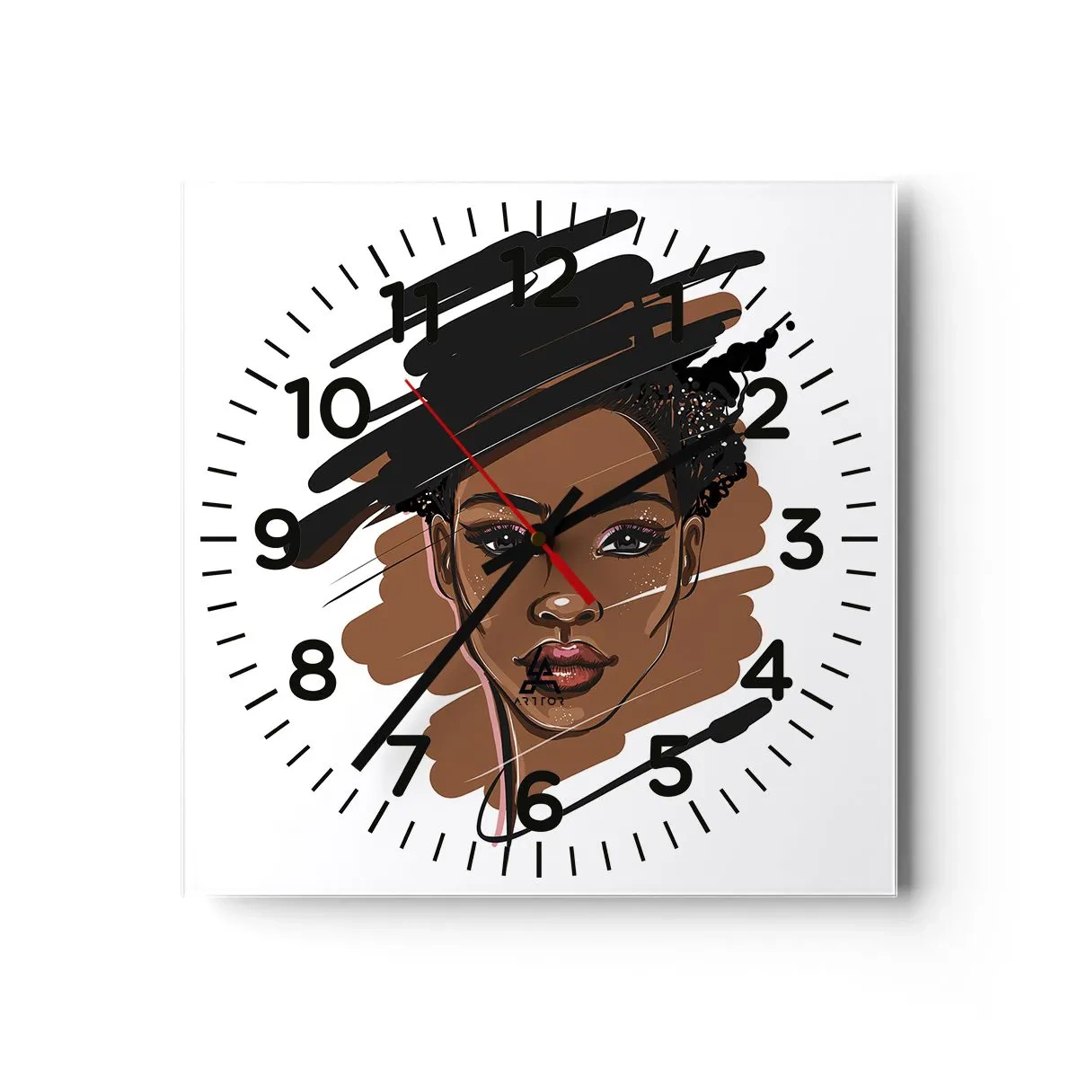 Wall clock - Clock on glass - Sweet Like Chocolate - 40x40 cm