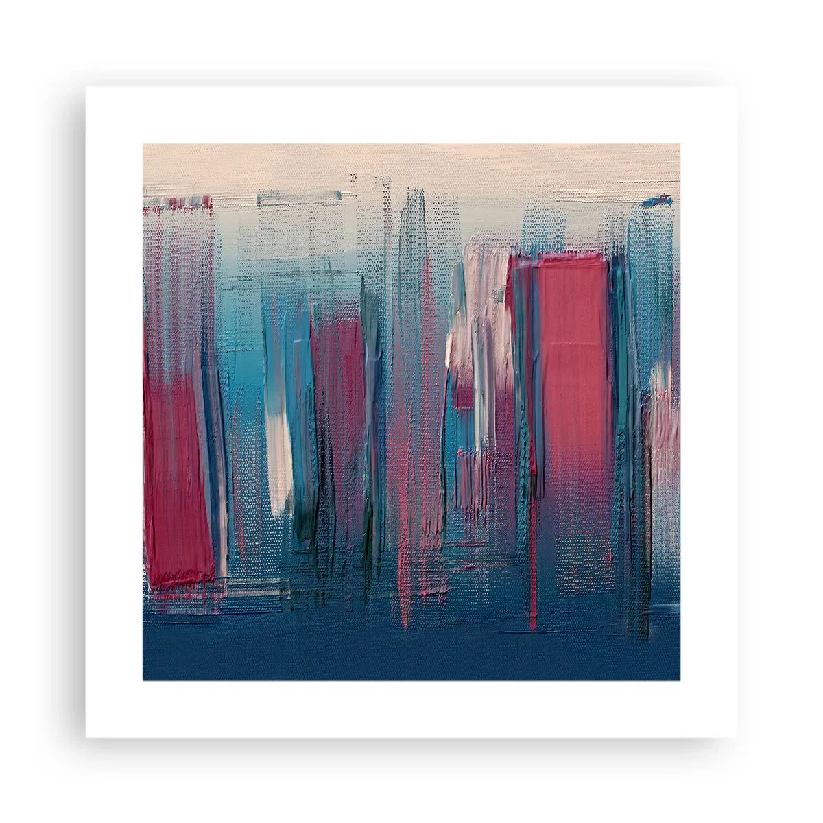 Poster - Vertical Composition In Blue And Red - 40x40 cm