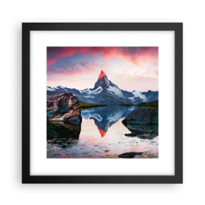 Poster in black frame - Heart of the Mountains Is Hot - 30x30 cm