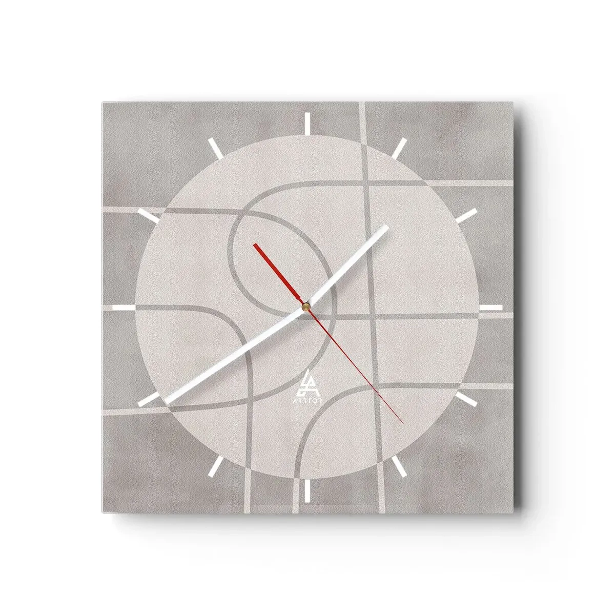 Wall clock - Clock on glass - Circular and Straight - 30x30 cm