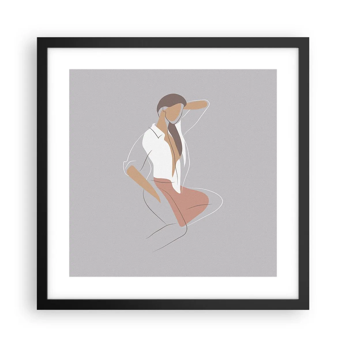Poster in black frame - Outline of Charm - 40x40 cm