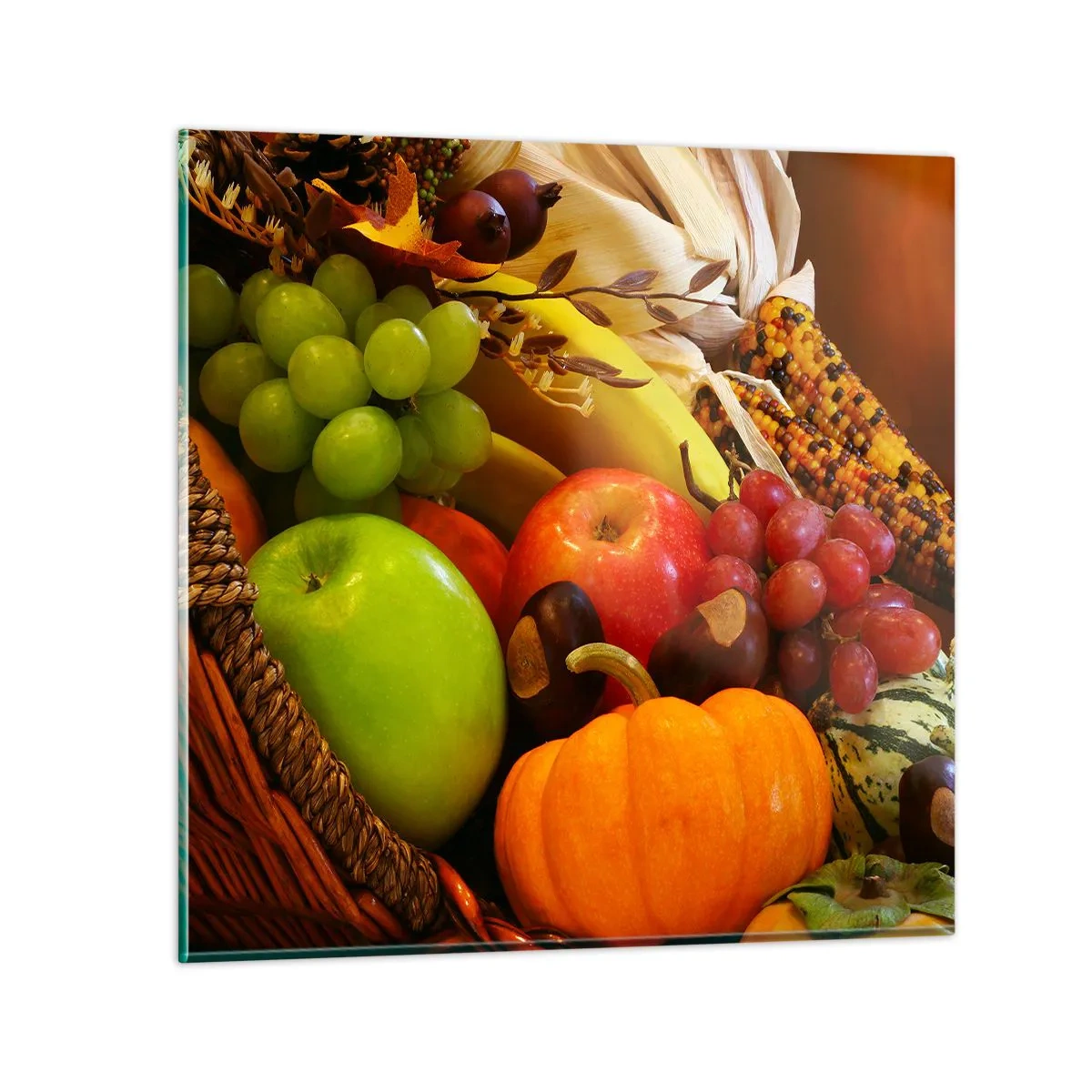 Glass picture - Basket of Abundance - 60x60 cm