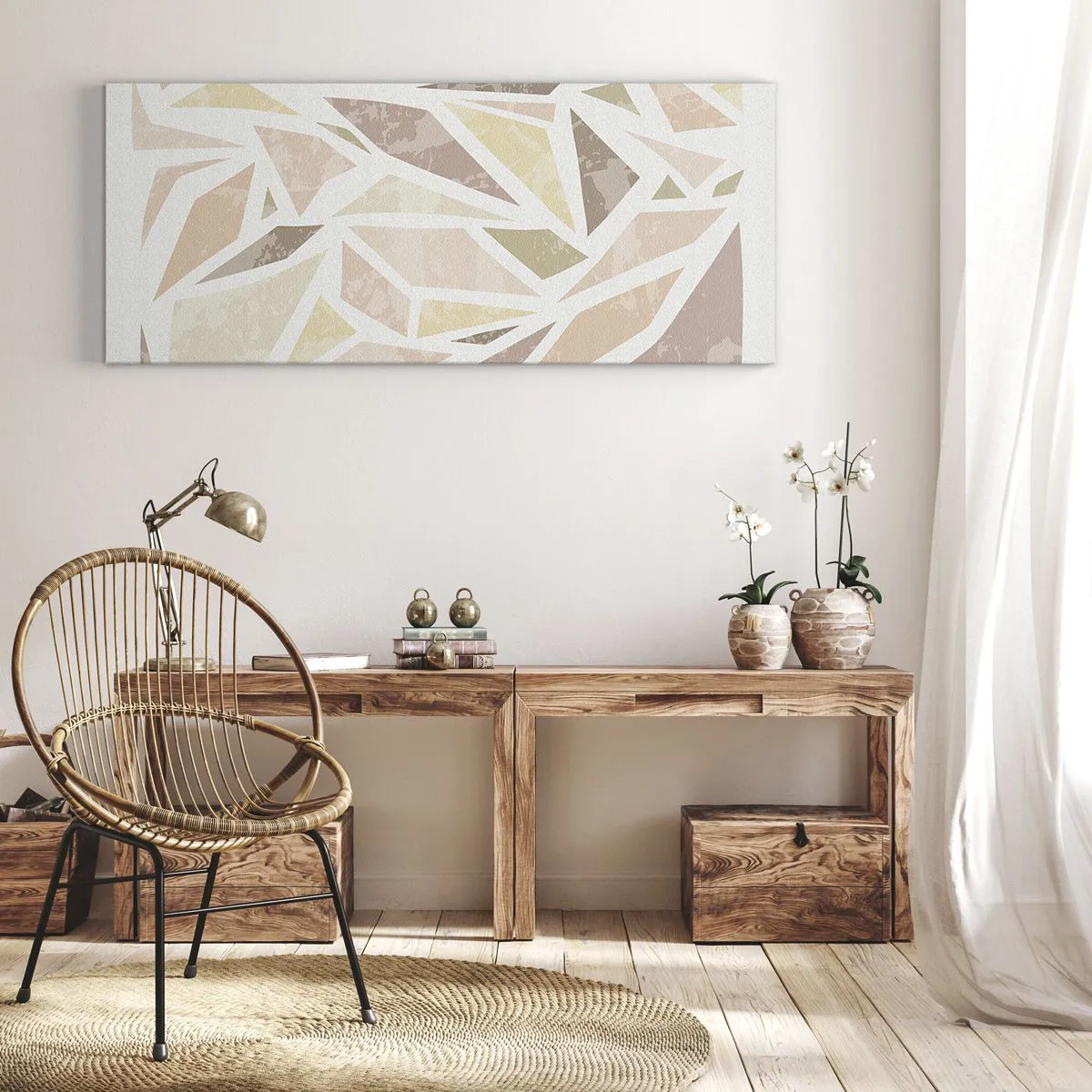 Canvas picture - Stained Glass Composition - 100x40 cm