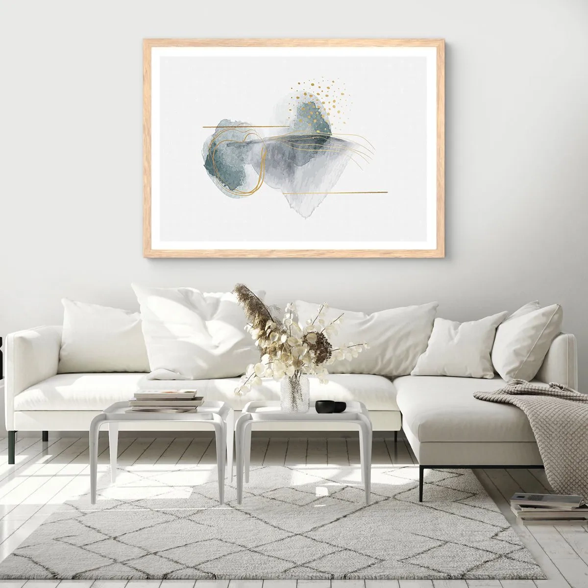 Poster in light oak frame - On the Relationships of Grey and Gold - 70x50 cm