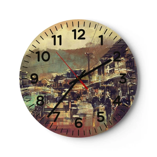 Wall clock - Clock on glass - Life As a Abundance of Greyness - 30x30 cm