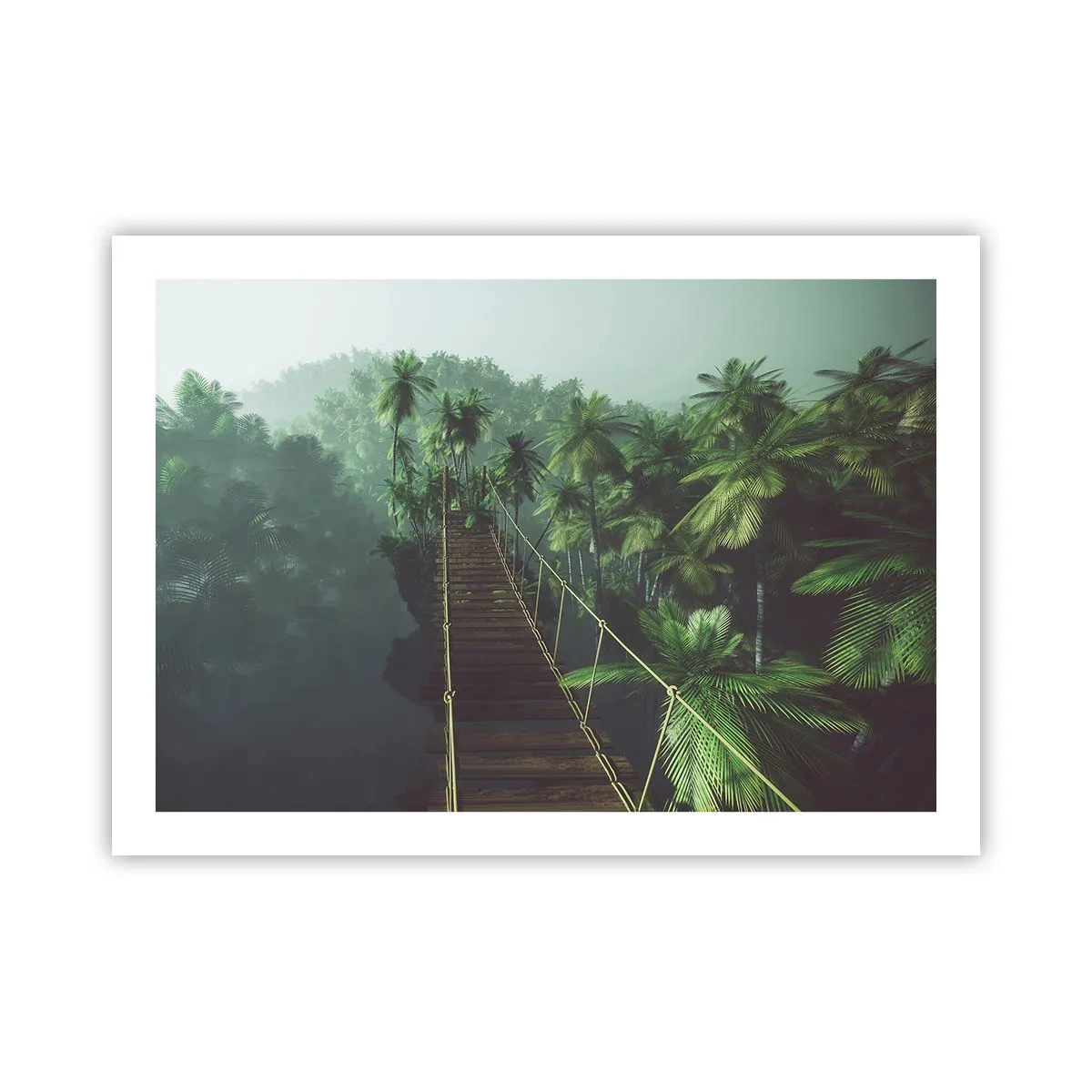 Poster - Hanging Bridge in the Green - 70x50 cm