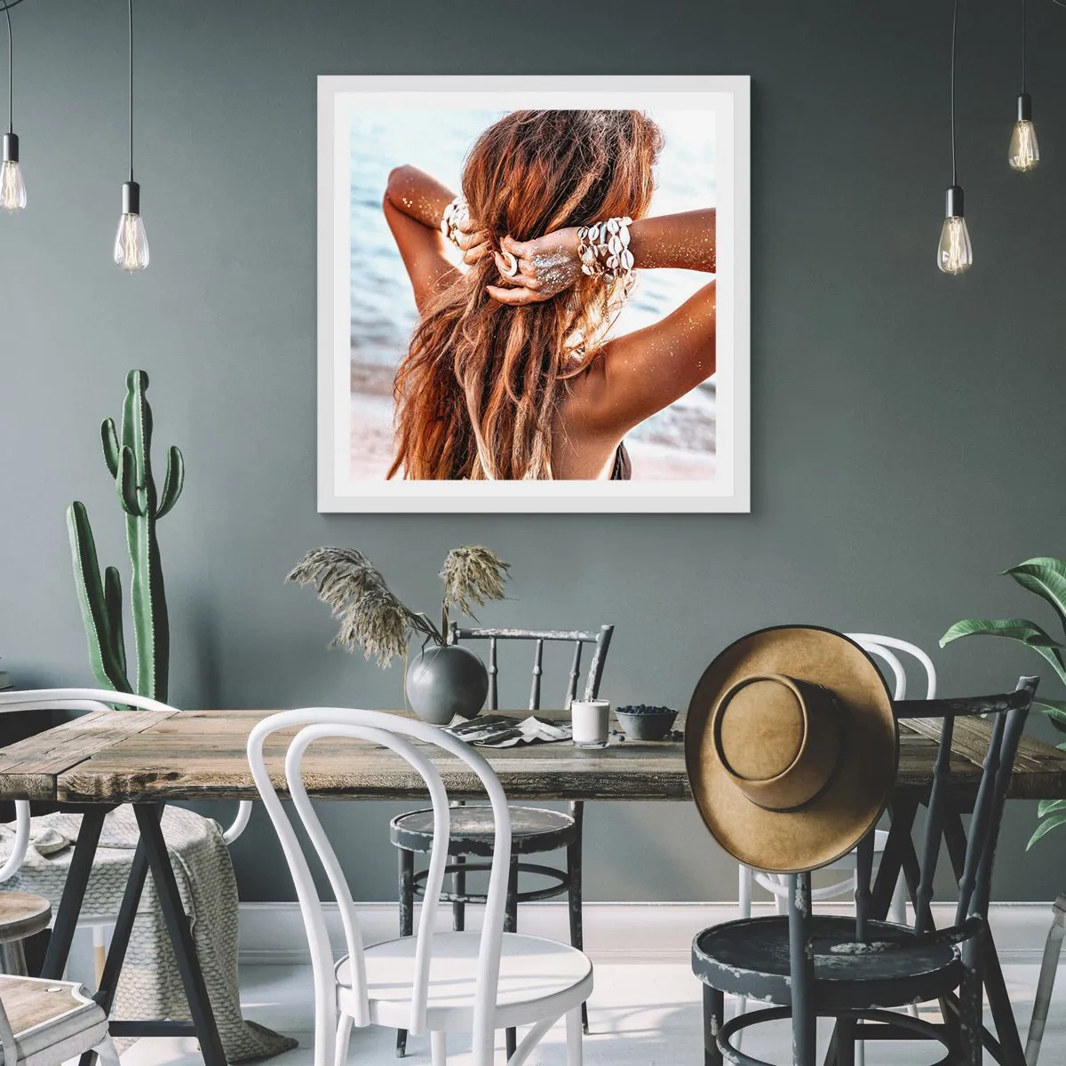 Poster in white frmae - Sister of Water and Sun - 30x30 cm