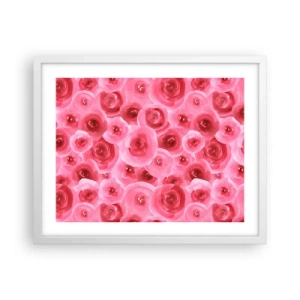 Poster in white frmae - Roses at the Bottom and at the Top - 50x40 cm