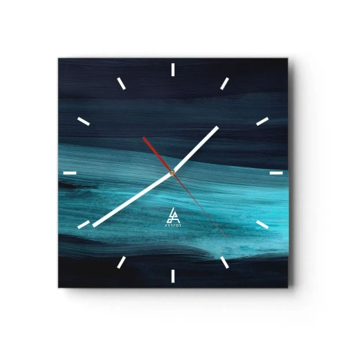 Wall clock - Clock on glass - Swim with the Flow - 40x40 cm