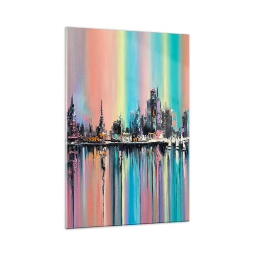 Glass picture - Run down with Night Lights - 80x120 cm