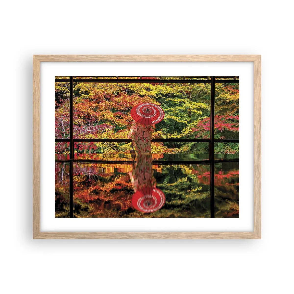 Poster in light oak frame - In a Temple of Nature - 50x40 cm