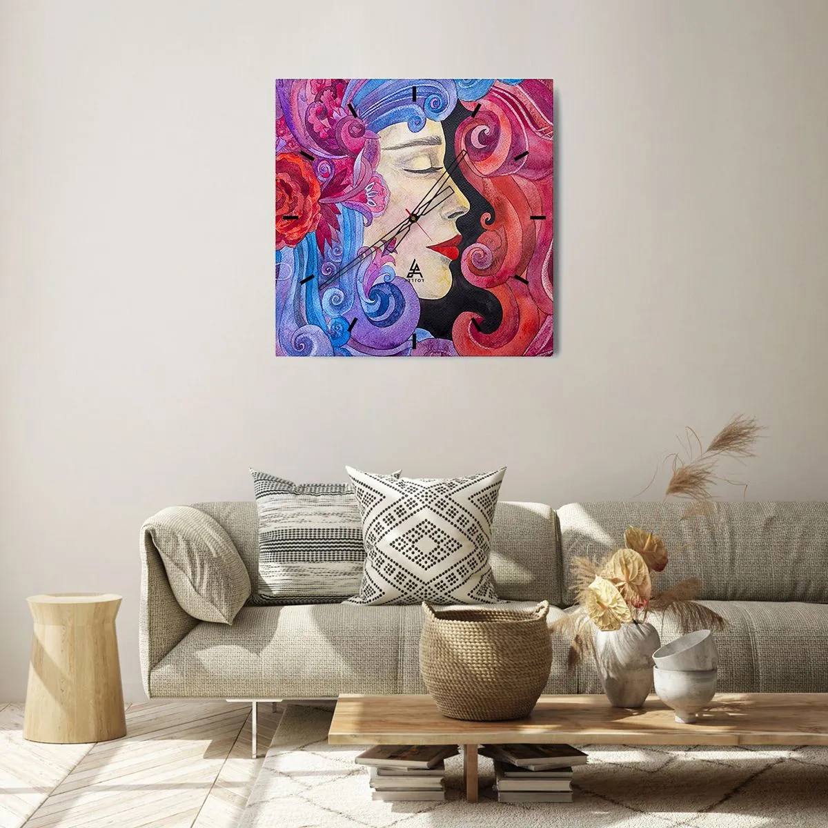 Wall clock - Clock on glass - Secession Still Alive - 40x40 cm