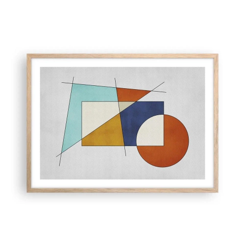 Poster in light oak frame - Abstract: Modernist Fun - 70x50 cm