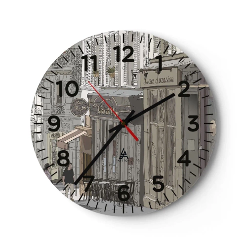 Wall clock - Clock on glass - City Joys - 30x30 cm