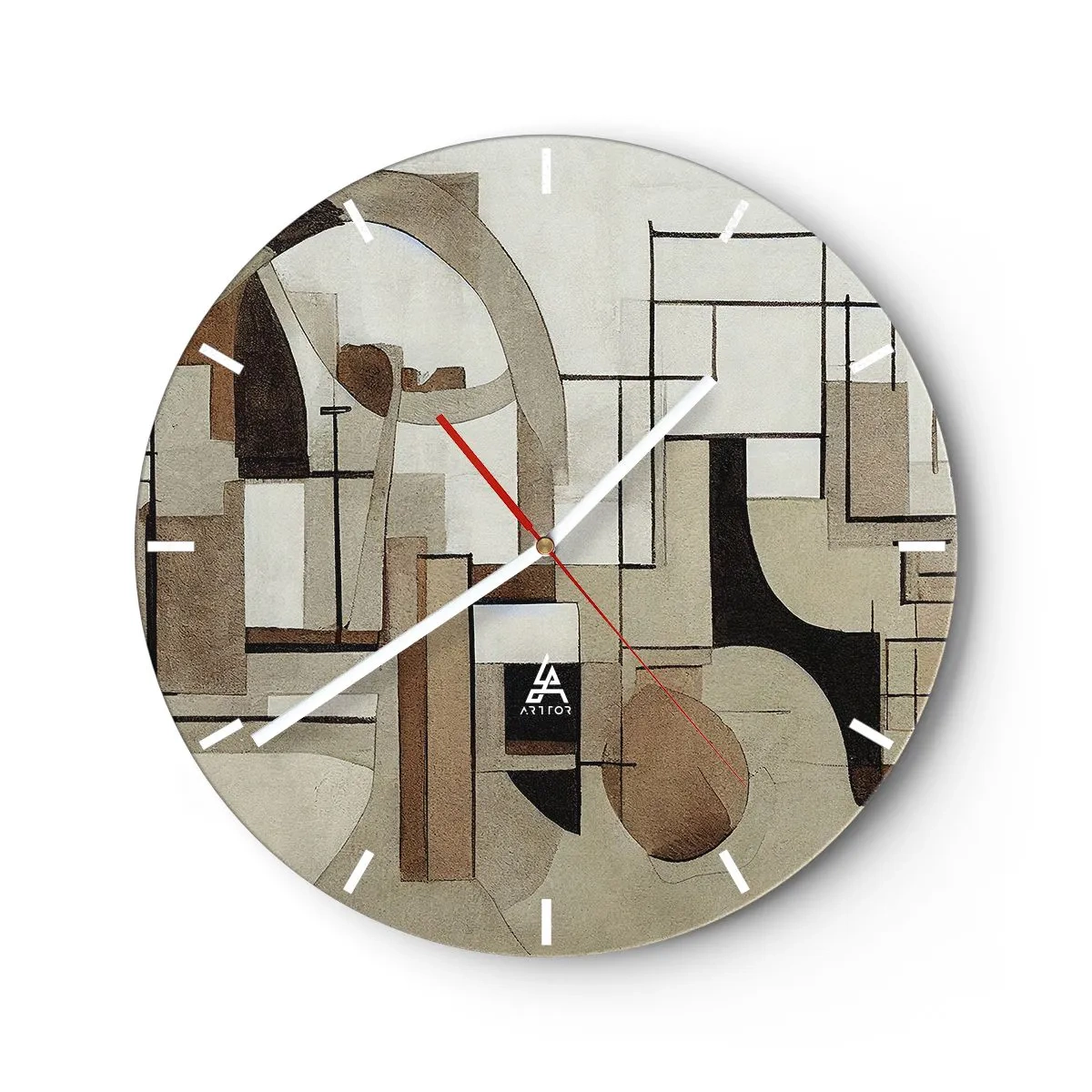 Wall clock - Clock on glass - City Landscape 2.0 - 40x40 cm