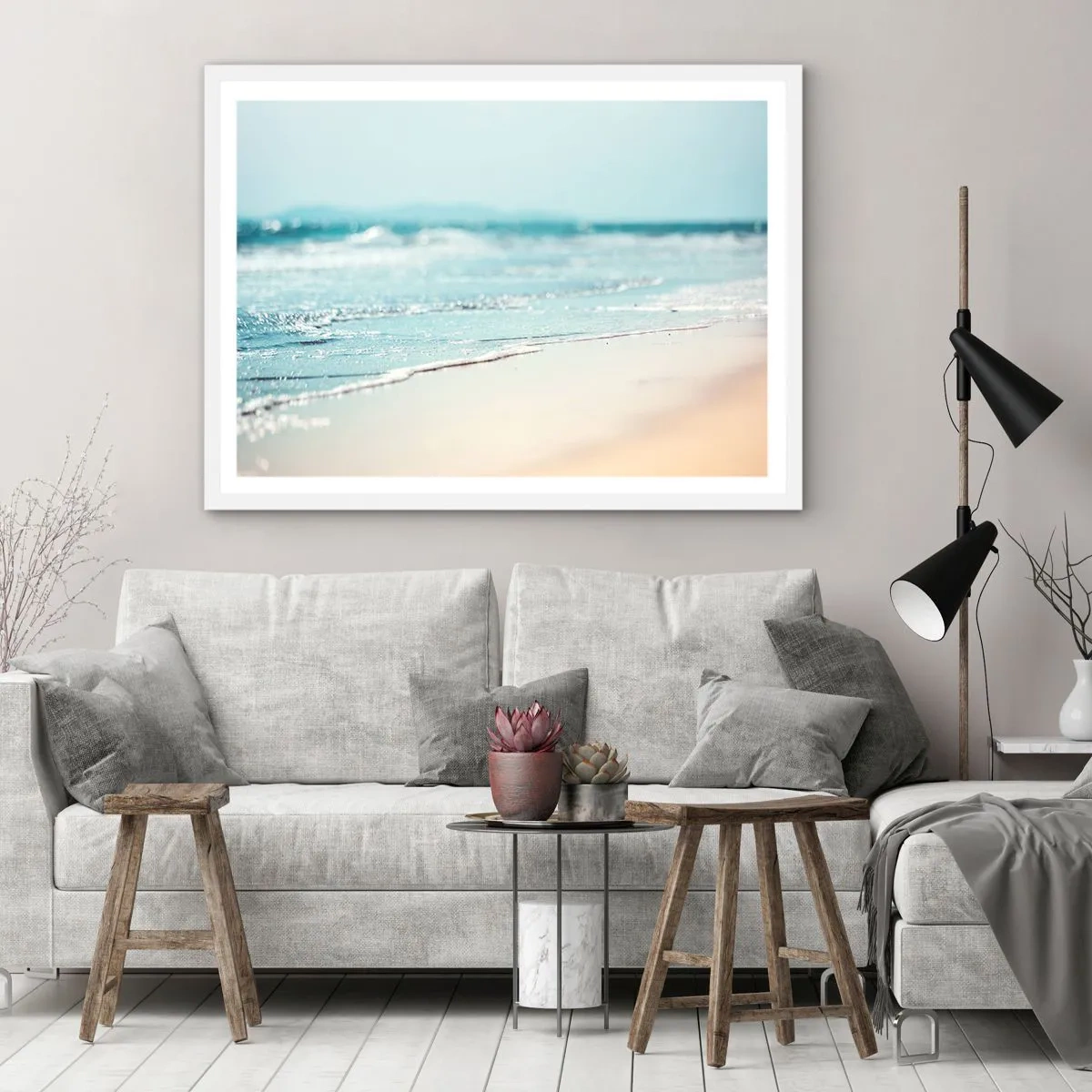 Poster in white frmae - Warmth and Breeze - 50x40 cm