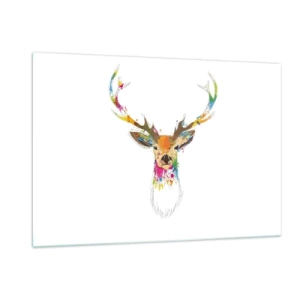 Glass picture - Deer Bathed in Colour - 120x80 cm
