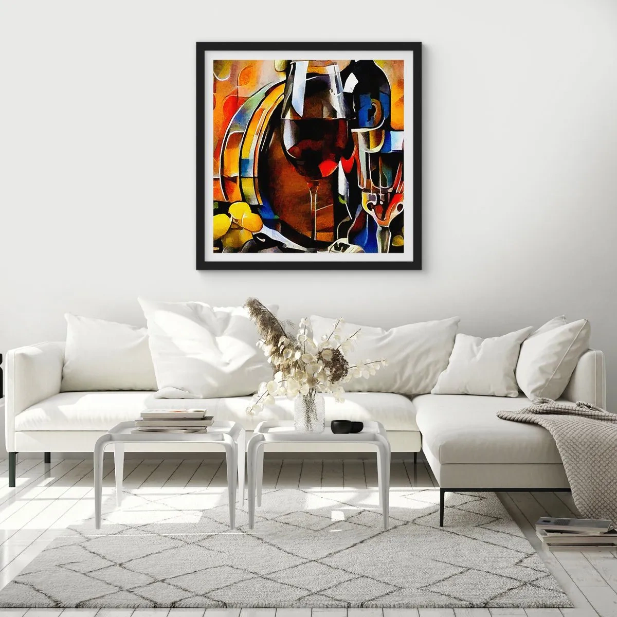 Poster in black frame - And The World Fills With Colours - 40x40 cm