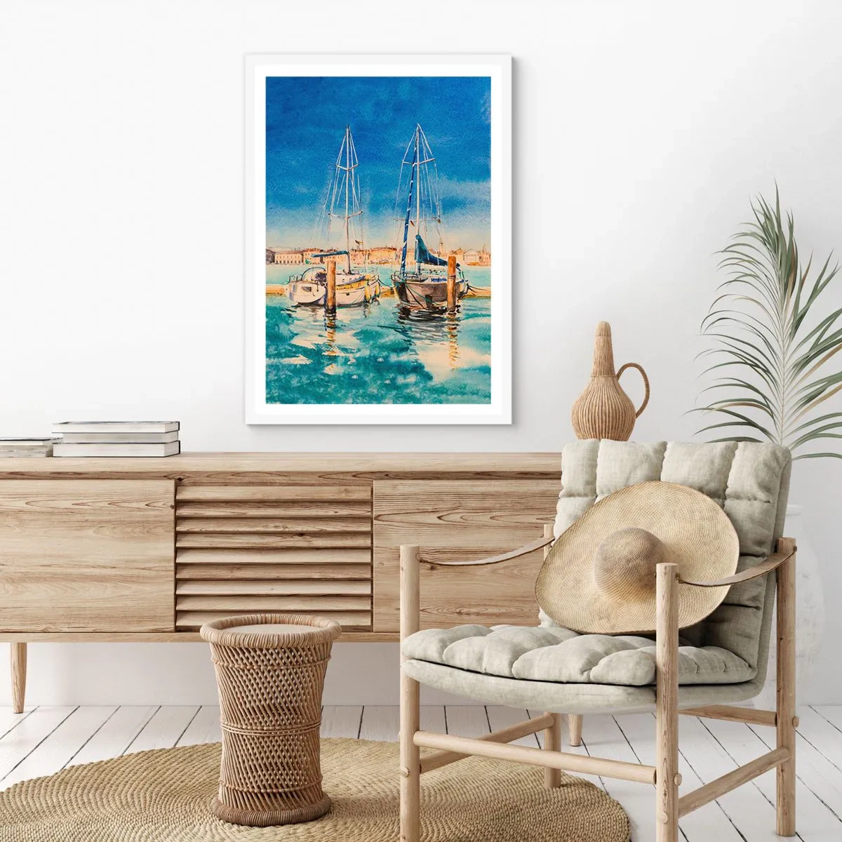 Poster in white frmae - Sunny Lagoon - 70x100 cm