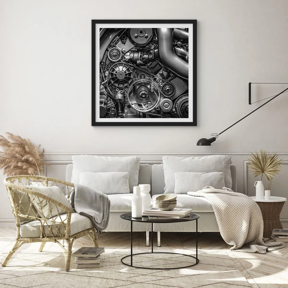 Poster in black frame - Poetry of Mechanics - 40x40 cm