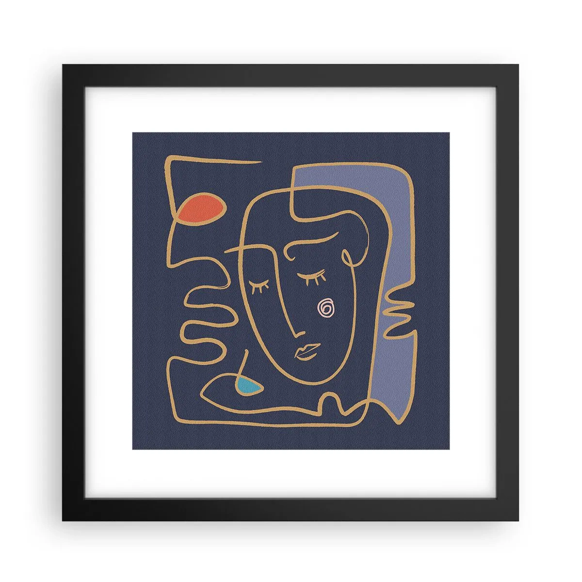 Poster in black frame - Deeply In Thoughts - 30x30 cm