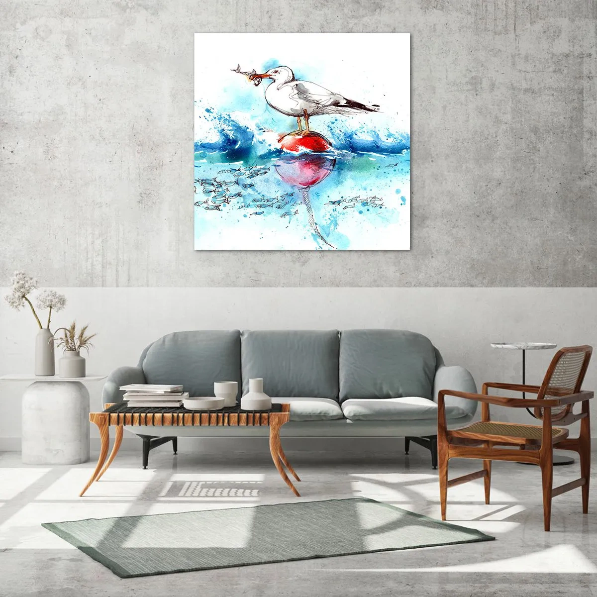 Glass picture - Good Catch - 60x60 cm