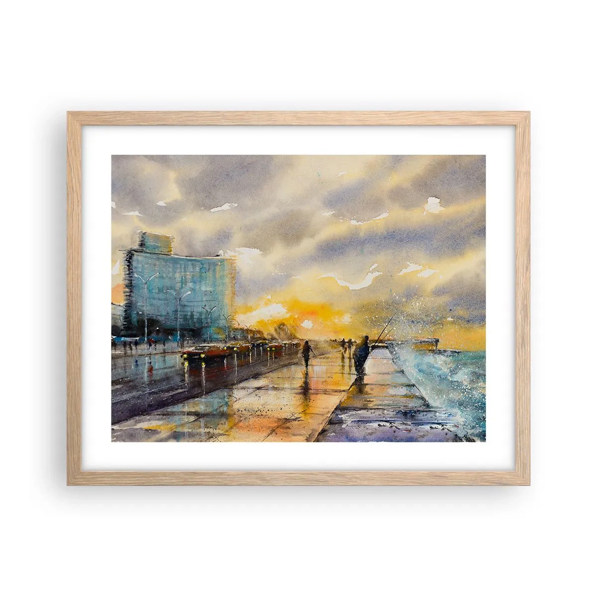 Poster in light oak frame - Life On the Coast - 50x40 cm