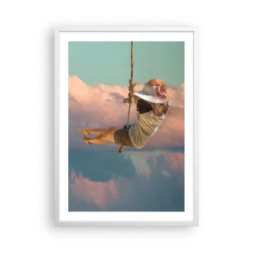 Poster in white frmae - Fun in the Clouds - 50x70 cm