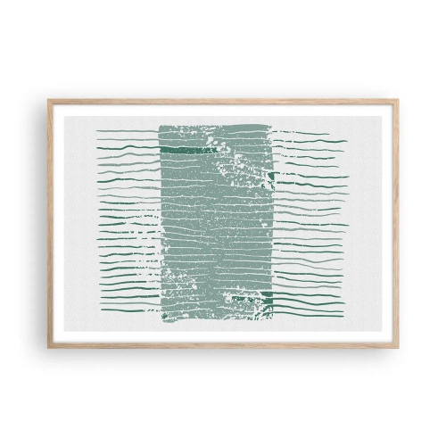 Poster in light oak frame - Sea Abstract - 100x70 cm