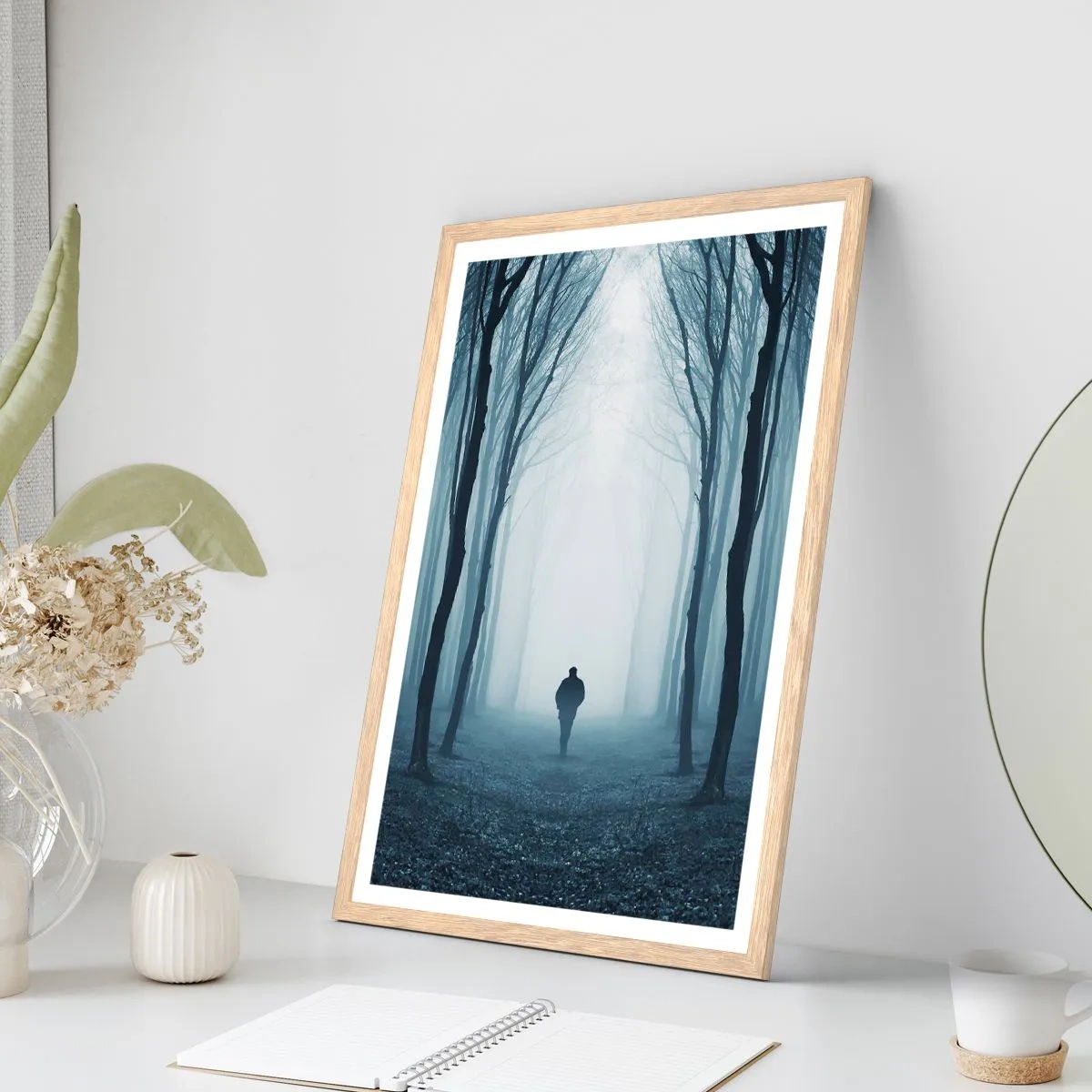 Poster in light oak frame - And Everything is Straight and Bright - 61x91 cm