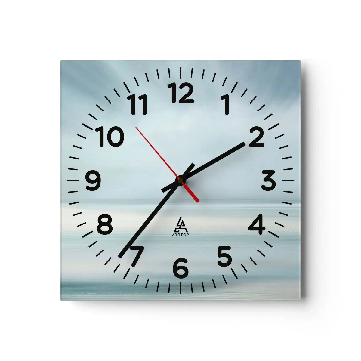 Wall clock - Clock on glass - Calm up to the Horizon - 40x40 cm