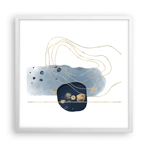 Poster in white frmae - Blue and Gold Fantasy - 50x50 cm