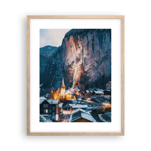 Poster in light oak frame - Sparkling Winter Spirit - 40x50 cm
