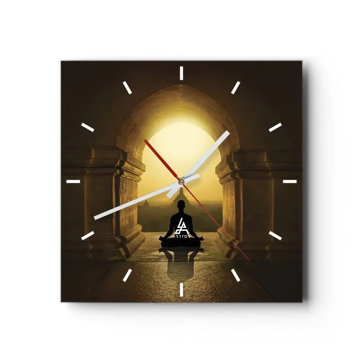 Wall clock - Clock on glass - Full Harmony - 40x40 cm