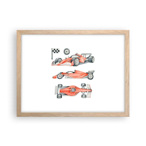 Poster in light oak frame - Race for the Dreams - 40x30 cm