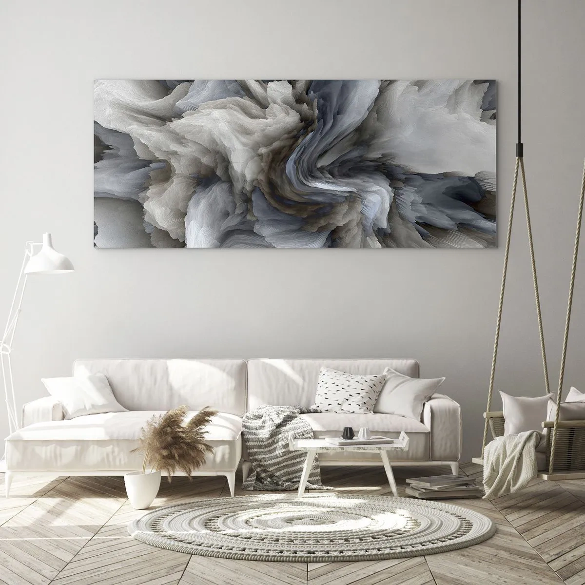 Glass picture - Stone and Flower - 140x50 cm