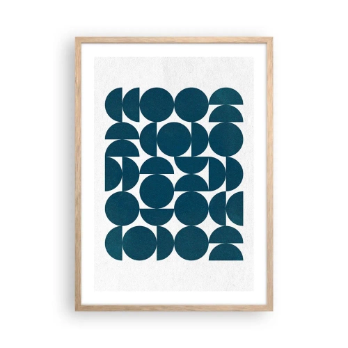 Poster in light oak frame - Circles and Semicircles - 50x70 cm