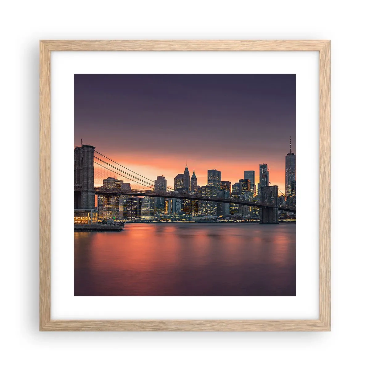 Poster in light oak frame - Submerged in Lilac Silence - 40x40 cm