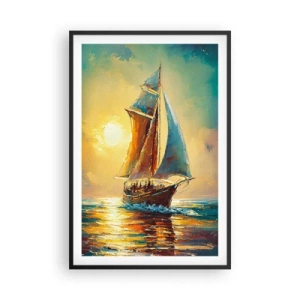 Poster in black frame - Under Full Sails - 61x91 cm