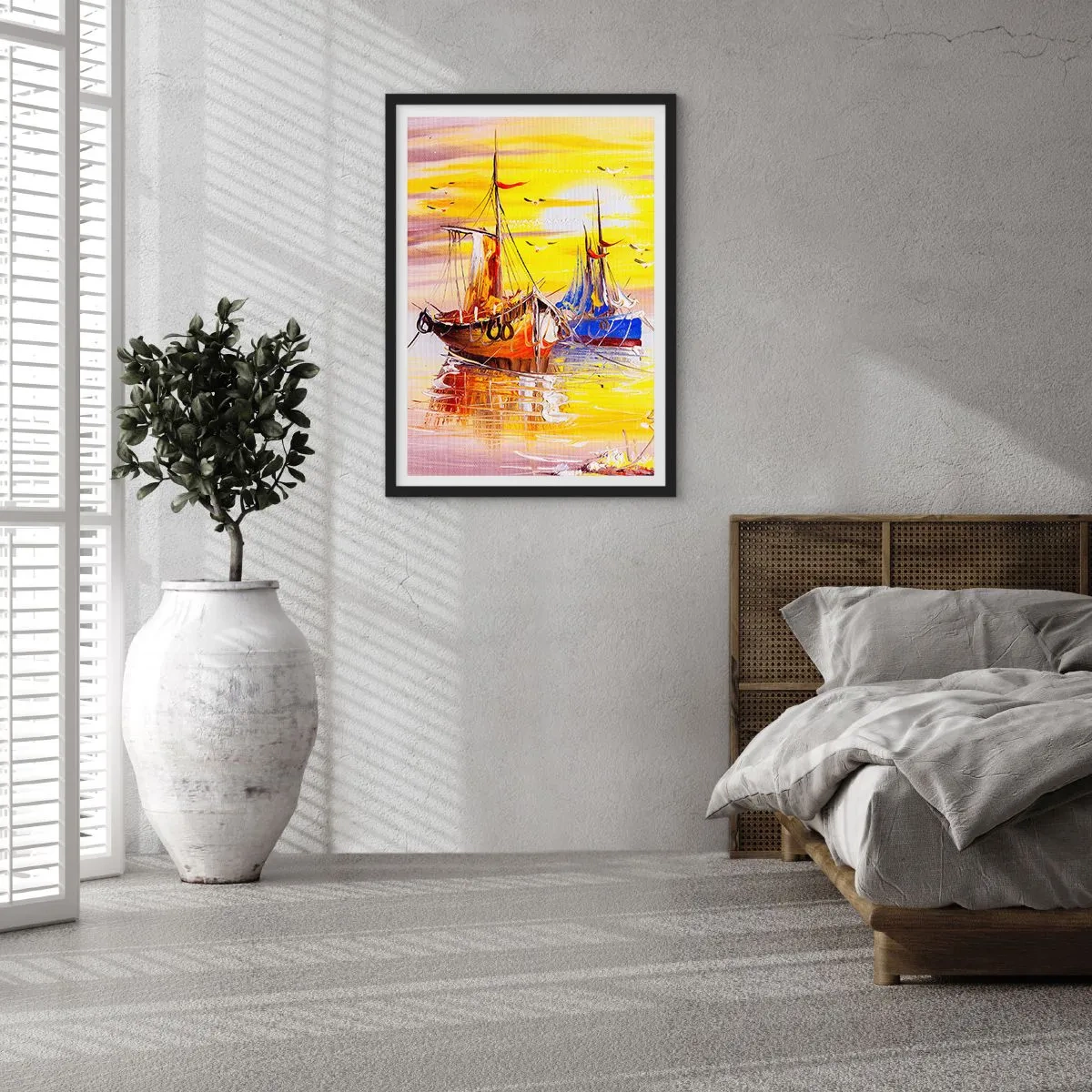 Poster in black frame - Deserved Rest in Port - 61x91 cm