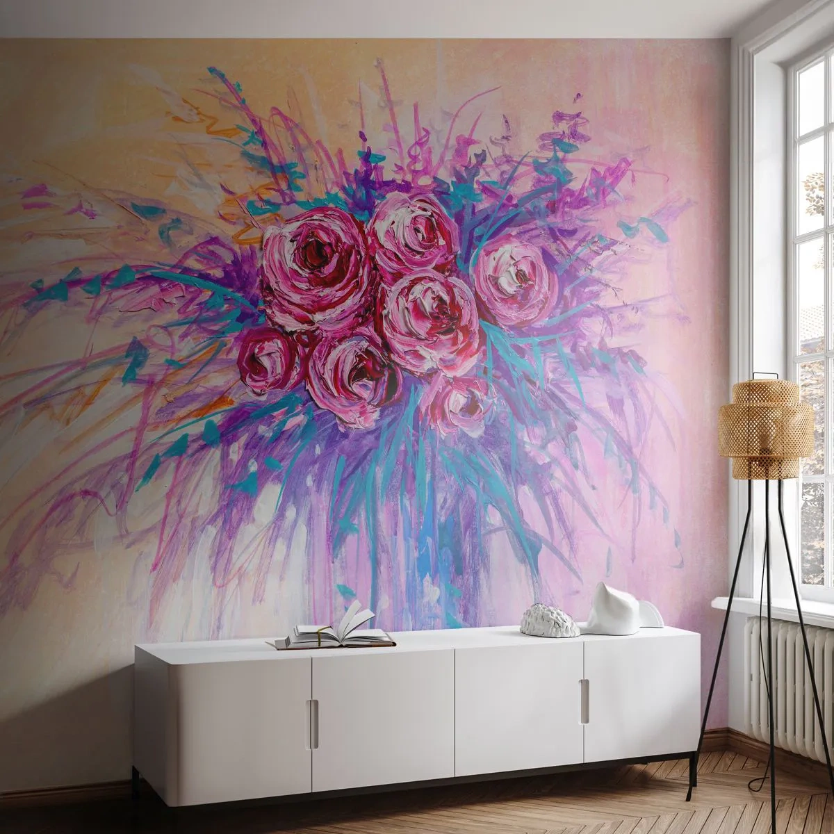 Self-Adhesive Photo Wallpaper Deluxe Sticker - Rose Fountain - Flowers, Bouquet of flowers, Rose - 250x175 cm