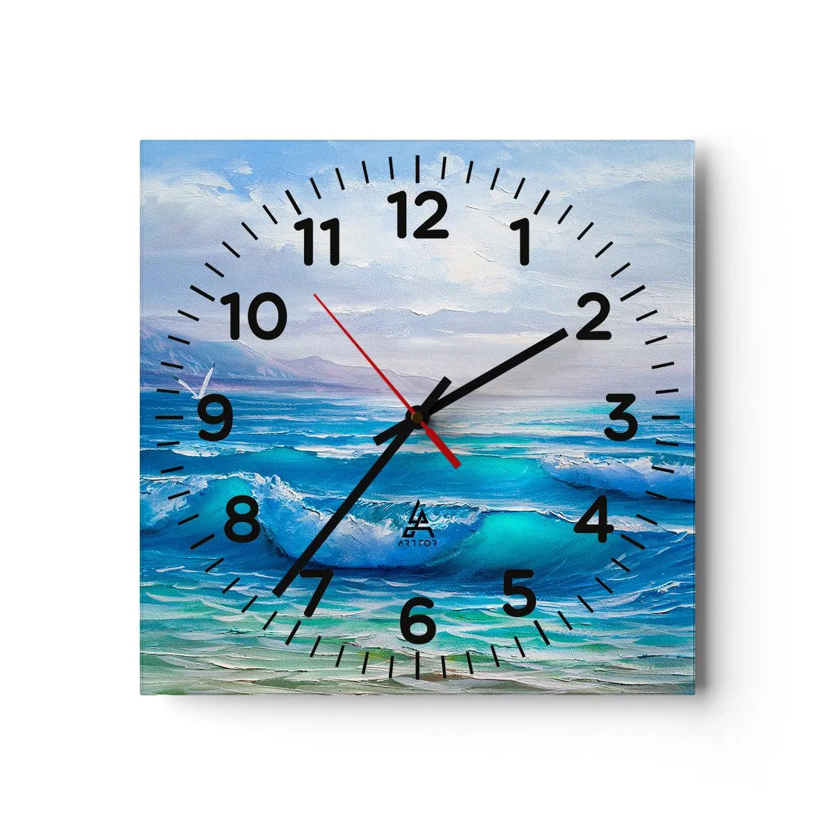 Wall clock - Clock on glass - It Brings Bliss - 30x30 cm