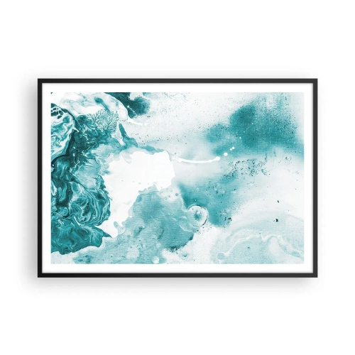 Poster in black frame - Lakes of Blue - 100x70 cm