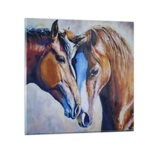 Glass picture - Is This Friendship Or Love? - 40x40 cm